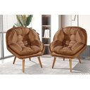 Ver imagem 1 de Conjunto 2 Poltronas Sênior Suede Premium Pés de Madeira:terracota