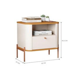Jogo de Mesa de Cabeceira Bali Off White Nature Bronze - 3