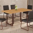 Ver imagem 2 de Mesa para Sala de Jantar Retangular 160x90cm MDF Lunna Marrom/Proa