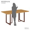 Ver imagem 4 de Mesa para Sala de Jantar Retangular 160x90cm MDF Lunna Marrom/Proa