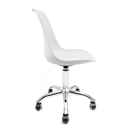 Cadeira Saarinen Leda Branca - Base Office Cromada - 3