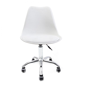 Cadeira Saarinen Leda Branca - Base Office Cromada