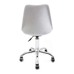 Cadeira Saarinen Leda Branca - Base Office Cromada - 4