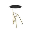 Ver imagem 1 de Mesa De Canto Lateral Mesinha Bambino Dourado - Preto