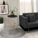 Ver imagem 3 de Mesa De Canto Lateral Mesinha Bambino Dourado - Preto
