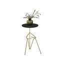 Ver imagem 4 de Mesa De Canto Lateral Mesinha Bambino Dourado - Preto