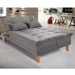 Sofá Cama Berlim Plus 3 Lugares em Veludo  - 2
