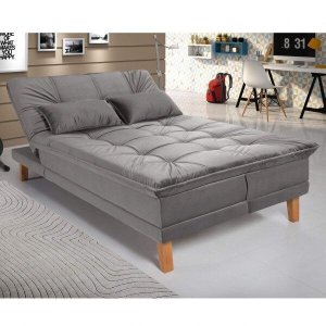 Sofá Cama Berlim Plus 3 Lugares em Veludo 