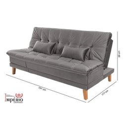Sofá Cama Berlim Plus 3 Lugares em Veludo  - 5