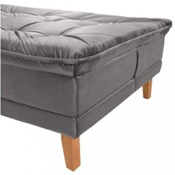 Sofá Cama Berlim Plus 3 Lugares em Veludo  - 8