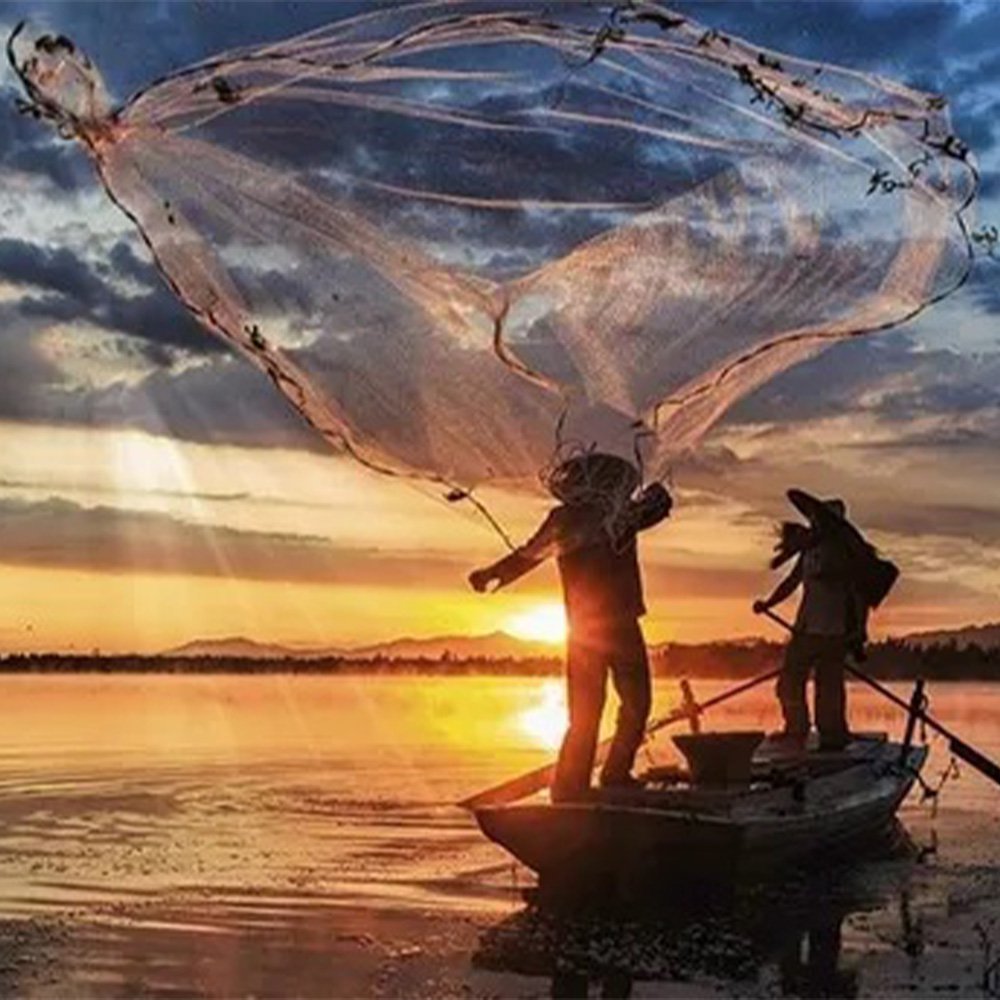 Tarrafa Rede Pesca Disco Chinesa Pescaria Malha Peixe Mar Tilapia Lambari Robalo Tainha - 6