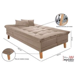 Sofá Cama Berlim Plus 3 Lugares em Veludo  - 4
