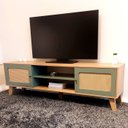 Ver imagem 2 de Rack Bancada para Tv 75 Pol 180 Cm 4534 Carvalho Menta Arly