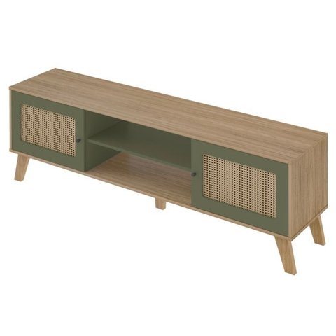 Rack Bancada para Tv 75 Pol 180 Cm 4534 Carvalho Menta Arly