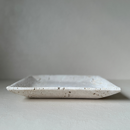 Gamela Retangular Mármore Travertino Romano Bruto 35x22cm - 2