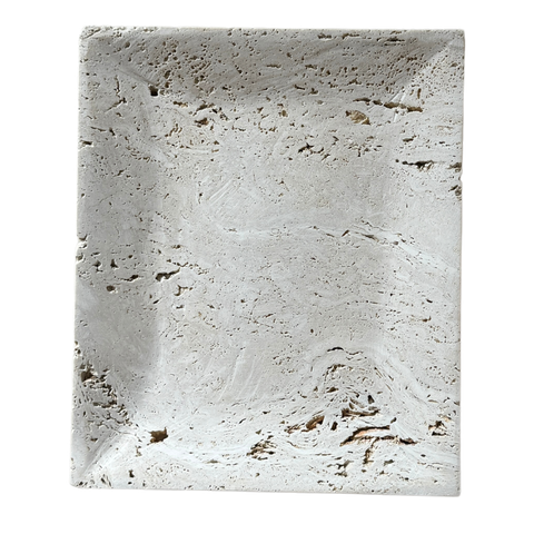 Gamela Retangular Mármore Travertino Romano Bruto 35x22cm