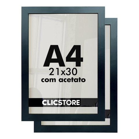 Kit 2 Molduras A4 Foto 21x30 Diplomas Certificados Qualidade Premium Acetato Quadros Decoração Arte 