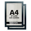 Ver imagem 1 de Kit 2 Molduras A4 Foto 21x30 Diplomas Certificados Qualidade Premium Acetato Quadros Decoração Arte