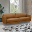 Ver imagem 1 de Sofá Decorativo Anthony 3 Lugares Sala de Estar 240cm Pés em Aço Couro Caramelo G88 - Gran Belo