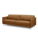 Ver imagem 2 de Sofá Decorativo Anthony 3 Lugares Sala de Estar 240cm Pés em Aço Couro Caramelo G88 - Gran Belo