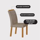 Ver imagem 2 de Conjunto Sala de Jantar Lara 1,60m com 6 Cadeiras Clara Plus Cinamomo/Chumbo/Joli Camurça