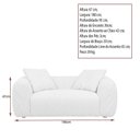 Ver imagem 4 de Sofá Clier 2 Lugares Fixo 180cm Off White Bouclé Enrugado Sallar Home
