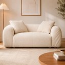 Ver imagem 2 de Sofá Clier 2 Lugares Fixo 180cm Off White Bouclé Enrugado Sallar Home