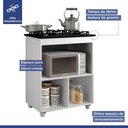 Ver imagem 3 de Balcão para Cooktop 4 Bocas Salvia Kaiki Móveis Cor:branco