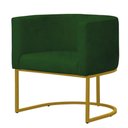 Ver imagem 3 de Kit 4 Poltronas Reforçada Decorativa Sala Gabriela Base Ferro Dourada Suede Verde