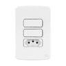 Conjunto Interruptor Duplo Simples + Tomada 10a 4x2 Composé Branco - Weg - 1
