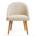 Ver imagem 4 de Kit 06 Cadeiras Poltrona de Jantar Luna Suede Pés Palito Castanho - Pallazio