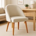 Ver imagem 2 de Kit 06 Cadeiras Poltrona de Jantar Luna Suede Pés Palito Castanho - Pallazio