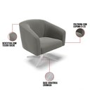 Ver imagem 3 de Cadeira Sala de Jantar Giratória Base Cromada Stella Suede D03 - D’Rossi