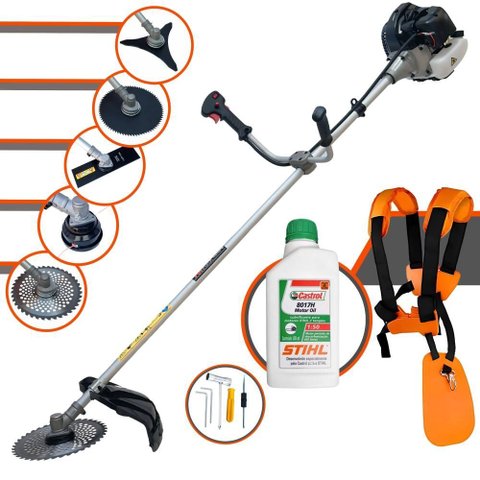 Roçadeira À Gasolina Anmax Cg430-b 43cc 1,7hp 12.000rpm C/ 5 Opções de Cortes + Óleo Stihl