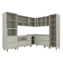 Ver imagem 3 de Cozinha Completa Fineze 10 Portas 10 Gavetas 100% MDF com Vidro Reflecta Areia Hp - Henn