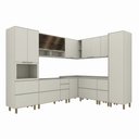 Ver imagem 2 de Cozinha Completa Fineze 10 Portas 10 Gavetas 100% MDF com Vidro Reflecta Areia Hp - Henn