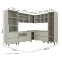 Ver imagem 4 de Cozinha Completa Fineze 10 Portas 10 Gavetas 100% MDF com Vidro Reflecta Areia Hp - Henn