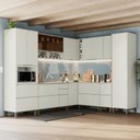 Ver imagem 1 de Cozinha Completa Fineze 10 Portas 10 Gavetas 100% MDF com Vidro Reflecta Areia Hp - Henn