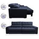 Ver imagem 2 de Sofá Retrátil e Reclinável 2,72m Molas Ensacadas Cama inBox Brasil Velusoft Azul
