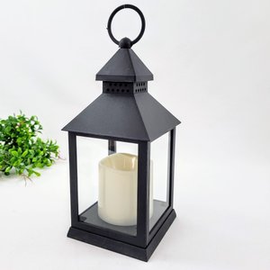 Kit 6 Lanterna Marroquina Preta Vela Led Luminária Lampião