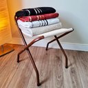 Ver imagem 3 de Suporte de Mala Alumínio Amadeirado com Encosto Bege Reforçado 100 KG