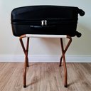 Ver imagem 7 de Suporte de Mala Alumínio Amadeirado com Encosto Bege Reforçado 100 KG