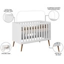 Ver imagem 5 de Berço Americano Mini Cama Retrô Aurora P14 Branco - Mpozenato