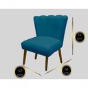Ver imagem 2 de Cadeira Pétala Flor para Sala de Estar Penteadeira Salão Suede Azul Tiffany