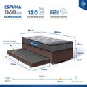 Ver imagem 3 de Cama Box Baú com Auxiliar + Colchão de Espuma D60 Double Face Comfort Force Probel Solteiro 88cm