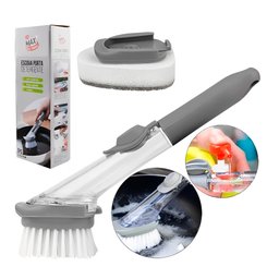 Escova + Esponja para Lavar Louça com Dispenser (2 em 1 ) - 1