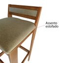 Ver imagem 7 de Banqueta Baixa 70cm para Bancada Assento Estofado em Linho Cecilia:mel com Palha