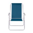 Ver imagem 3 de Kit 4 Cadeira Praia Alta Alumínio Conforto 120 Kg Azul Mor