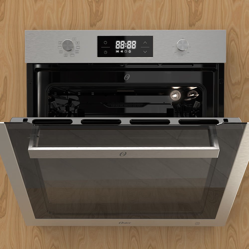 Forno de Embutir Elétrico Oster Semi Digital Black Inox 75L - 220V - 5