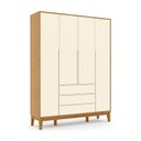 Ver imagem 5 de Berço Americano New Off White Freijó e Guarda Roupa Infantil 4 Portas Off White Eco Wood com Colchão